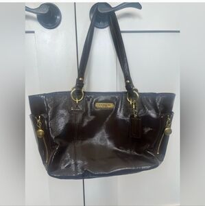 Coach Dark Brown Leather Tote Bag